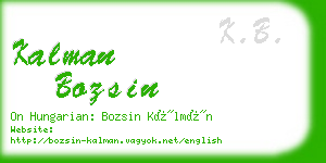 kalman bozsin business card